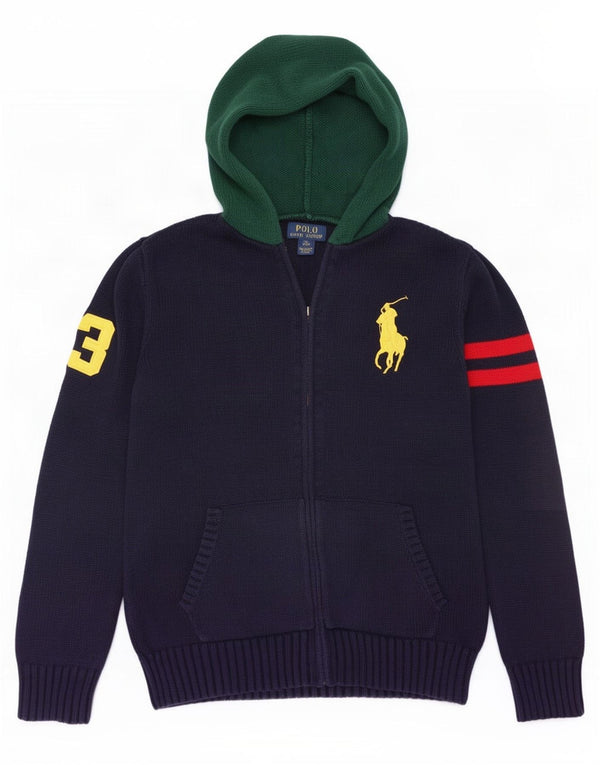 Polo Ralph Lauren Pull Cardigan Garçon 13-14 Ans XL Bleu Marine