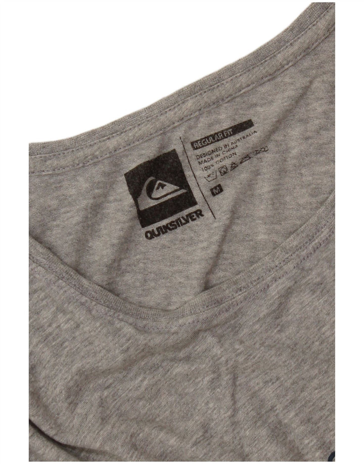 Quiksilver T-Shirt Regular Fit Graphique Homme Gris Moyen Coton