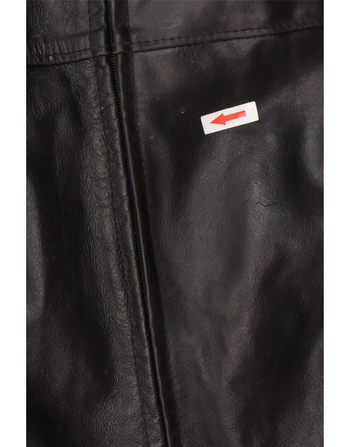 veste en cuir homme vintage UK 40 Grand Noir
