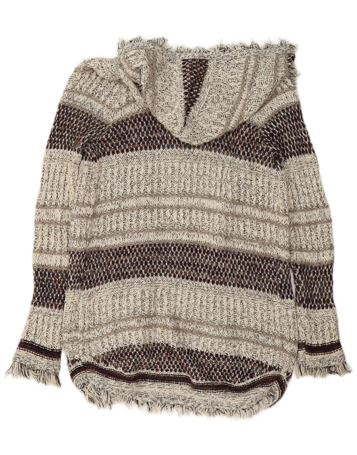 ZARA Cardigan long à capuche pour femme UK 14 Medium Multicolore