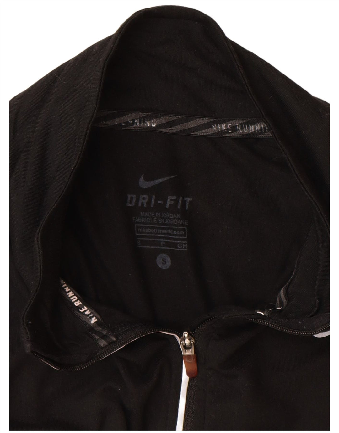 Nike Haut de survêtement Dri Fit à col zippé pour femme UK 10 Petit Noir