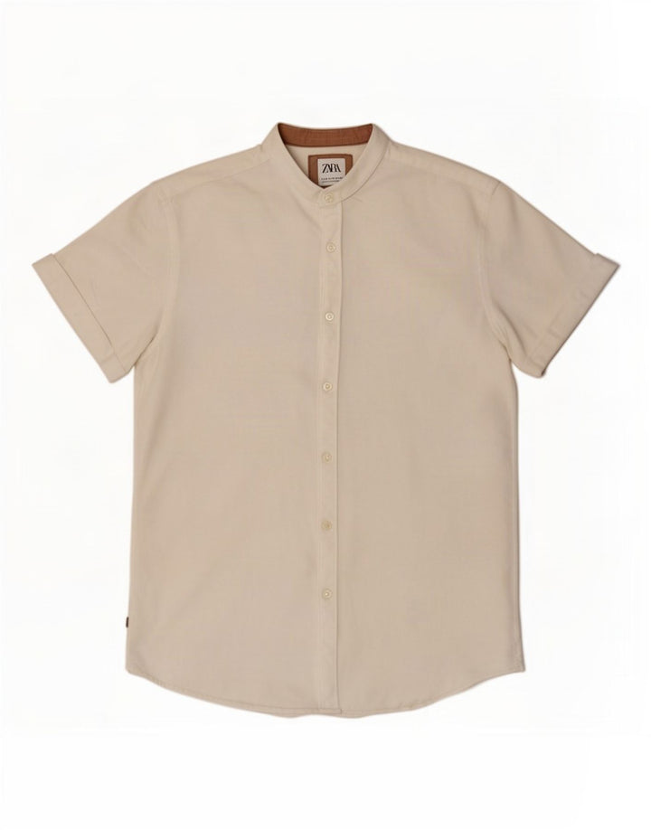 Zara Chemise Slim Fit À Manches Courtes Homme Blanc Moyen