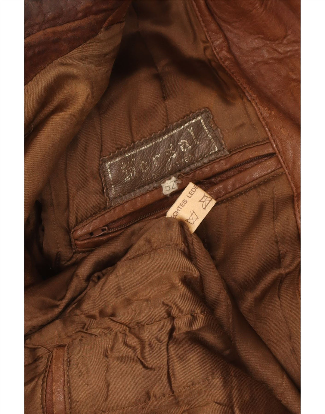 veste en cuir homme vintage EU 52 Grand Marron