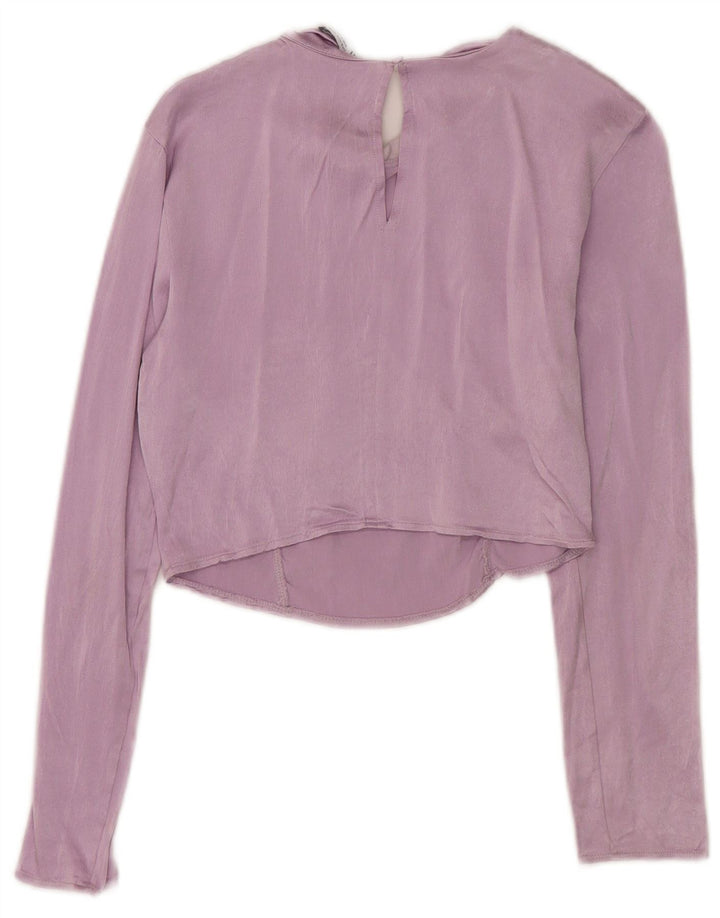 Zara Chemisier court à manches longues pour femme UK 12 Violet moyen