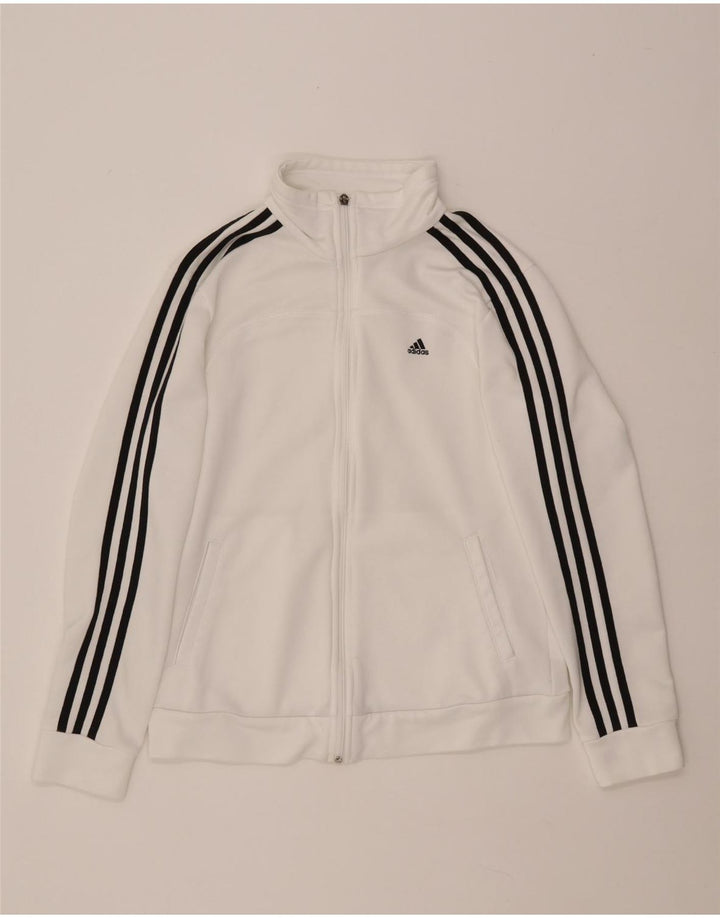 ADIDAS Veste de survêtement pour femme UK 12/14 Polyester blanc moyen