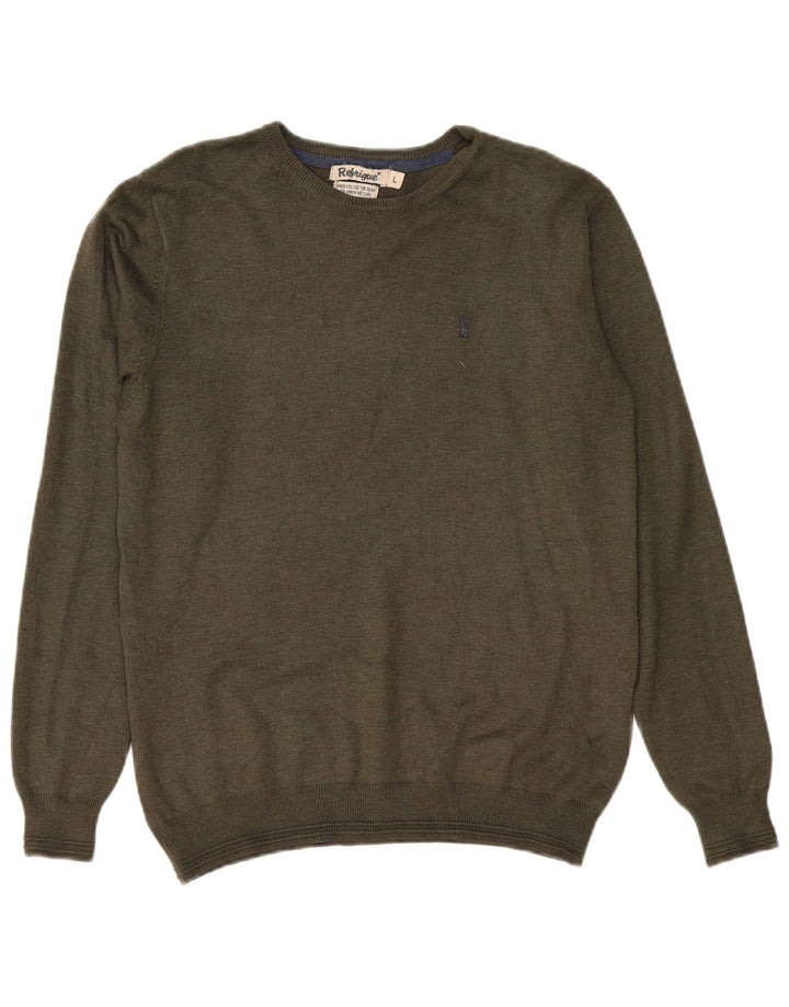 Refrigiwear Pull à col rond pour homme en viscose kaki