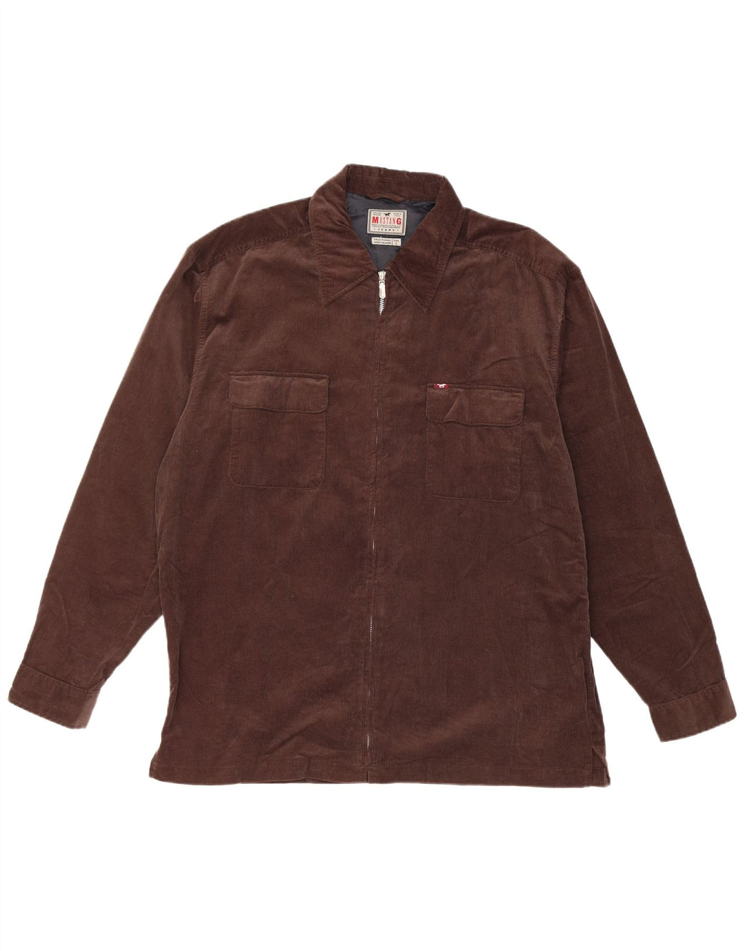 MUSTANG Chemise en velours côtelé pour homme Grand coton marron