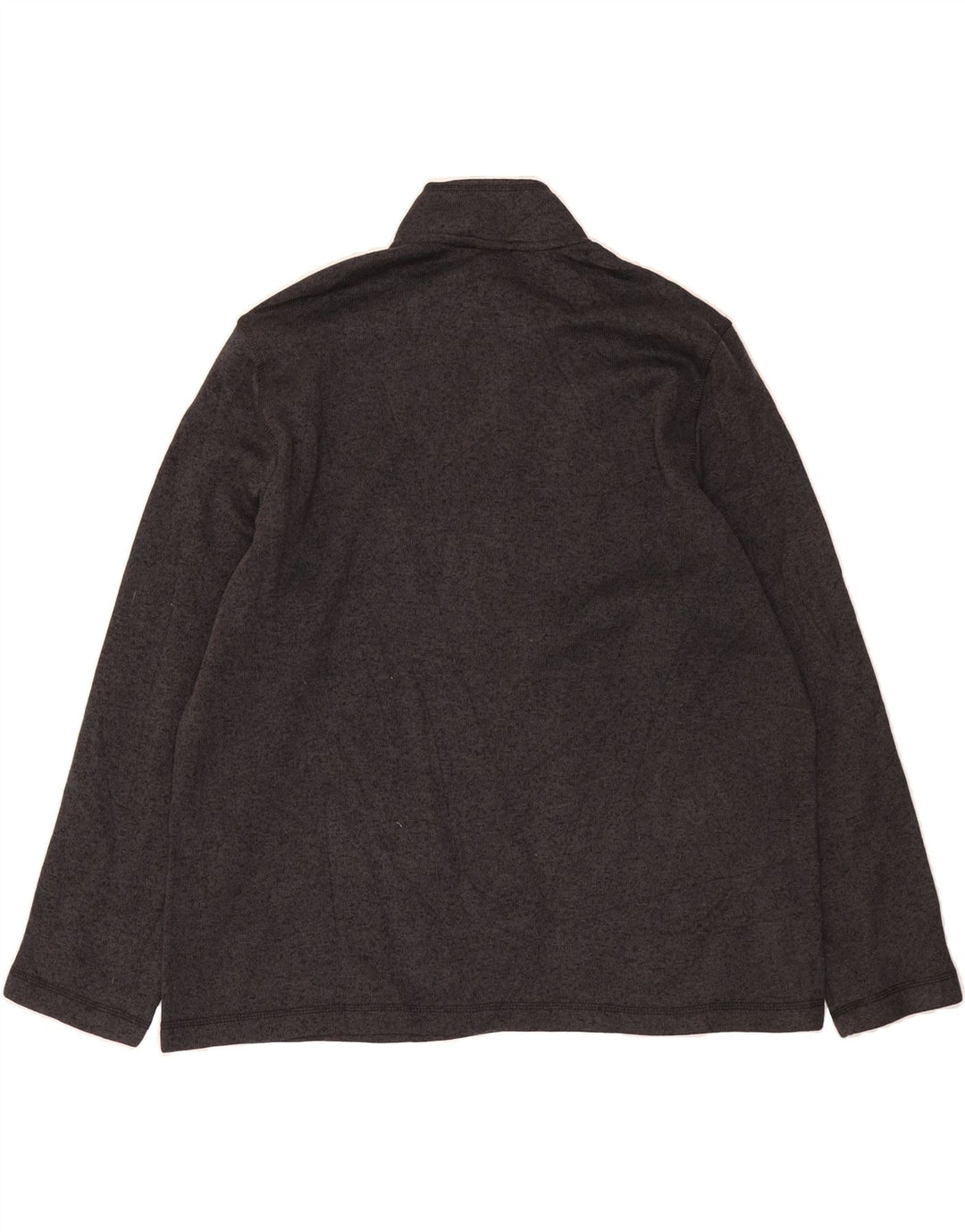 EDDIE BAUER Mens Zip Neck Jumper Sweater 2XL Grey Flecked Polyester Vintage Eddie Bauer and Second-Hand Eddie Bauer from Messina Hembry 