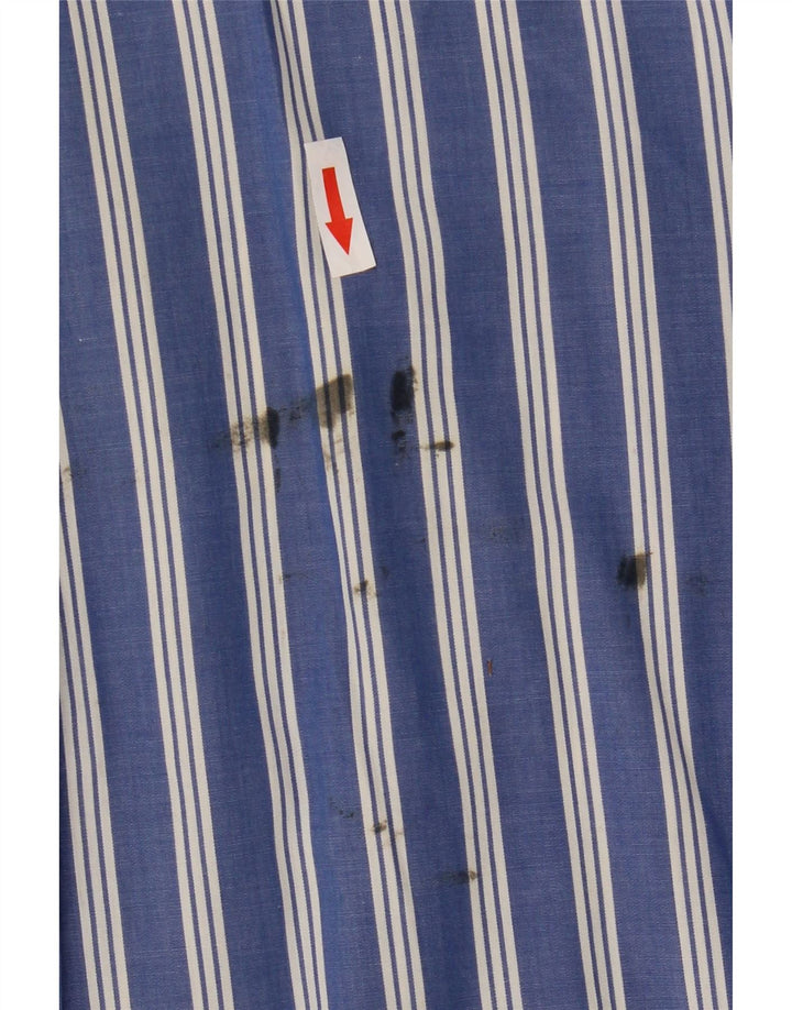 Chaps Chemise à manches courtes pour hommes, grandes rayures bleues