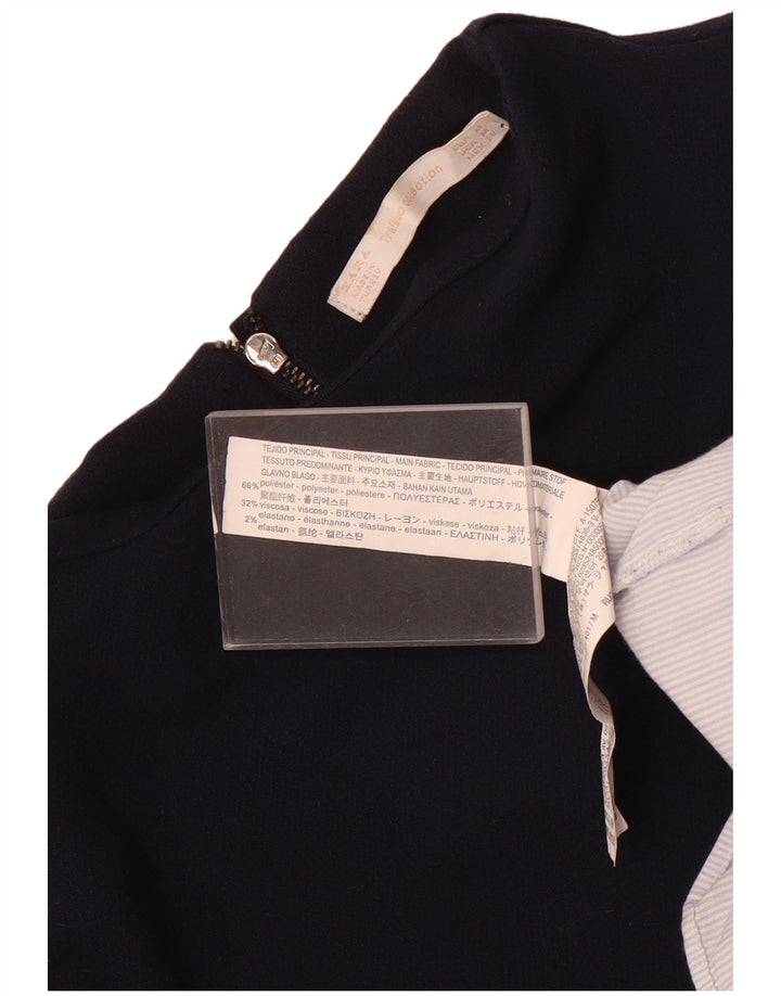 Zara Tunique à manches longues pour femme UK 12 Bleu marine moyen Colourblock