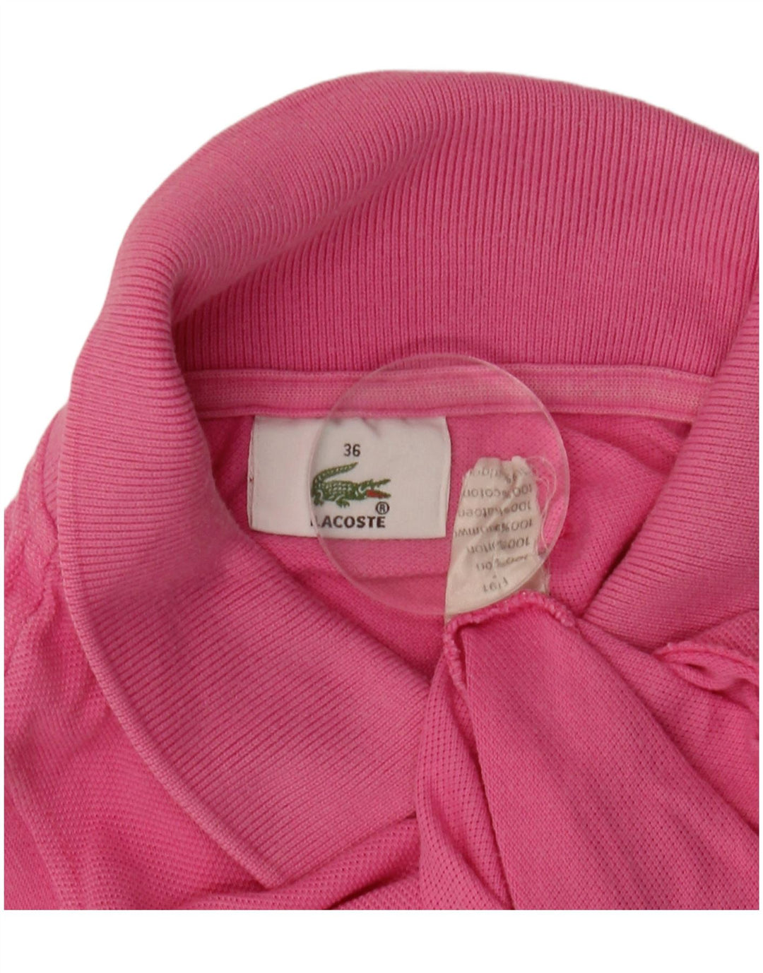 LACOSTE Polo sans manches femme taille 36 petit coton rose