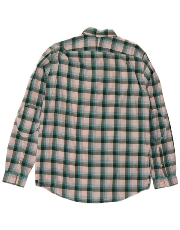 Lacoste Chemise coupe classique pour homme Taille 40 Coton à carreaux vert moyen