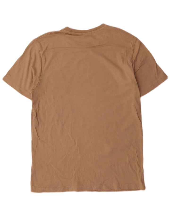 Ellesse T-Shirt Graphique Top Beige Moyen Coton Homme