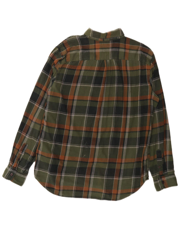 Gap Chemise en flanelle pour homme, coupe standard, en coton à grands carreaux verts