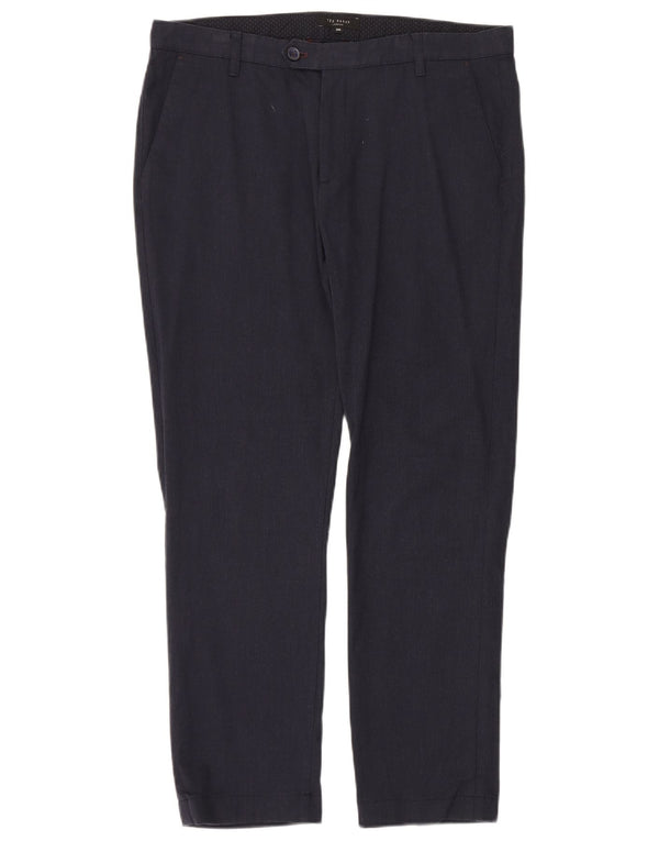 Ted Baker Pantalon de Costume Slim Homme W36 L30 Bleu Marine Coton