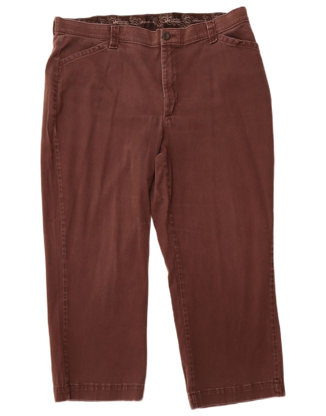 LEE Pantalon court droit pour femme US 18 2XL W36 L24 Coton marron