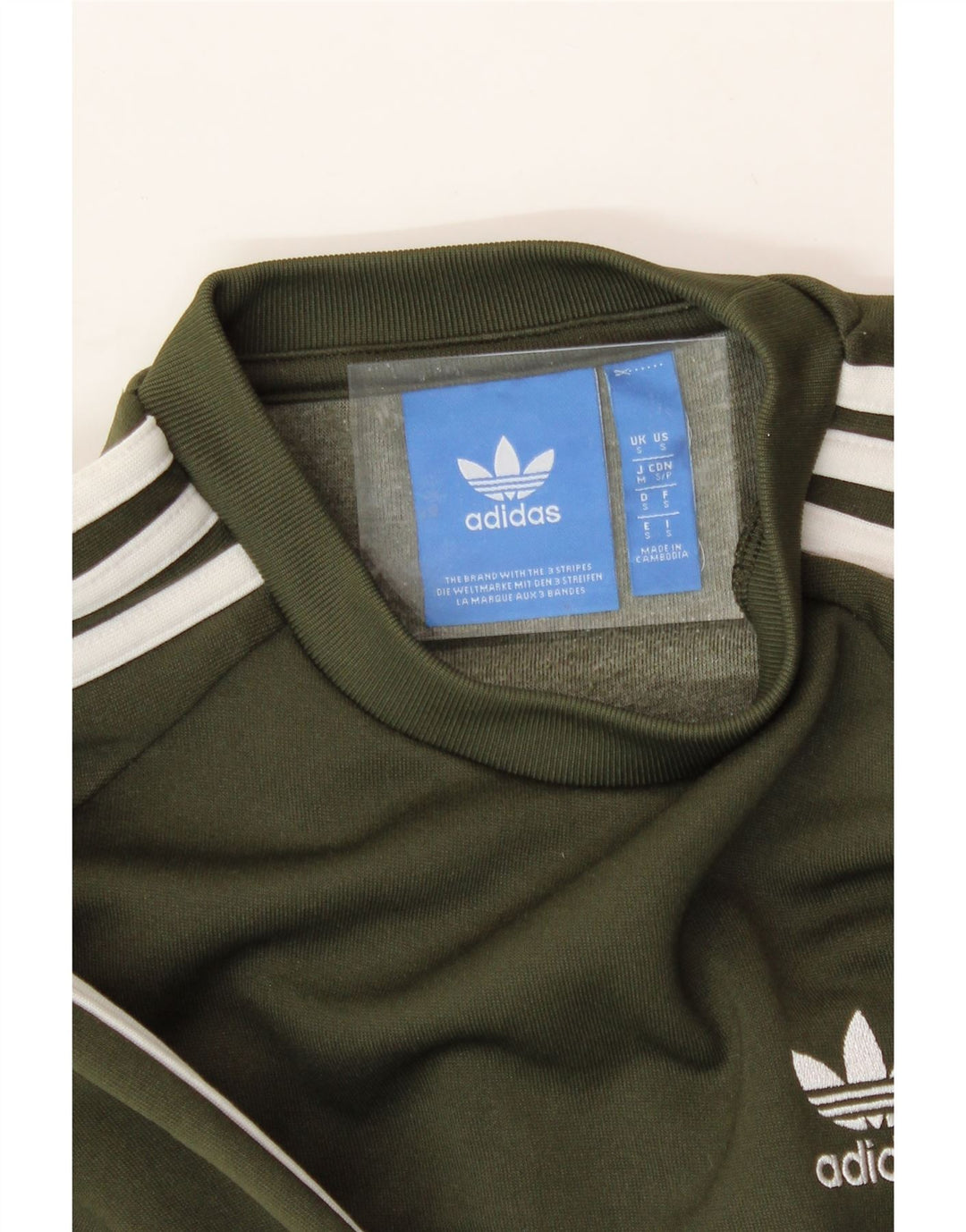 ADIDAS Womens Sweatshirt Jumper UK 10 Small Khaki Polyester Vintage Adidas and Second-Hand Adidas from Messina Hembry 