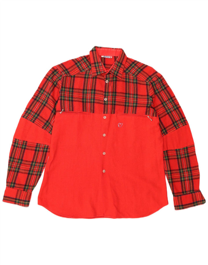 Bailo Chemise en flanelle pour homme Taille 16 41 Grande laine à carreaux rouge rétro