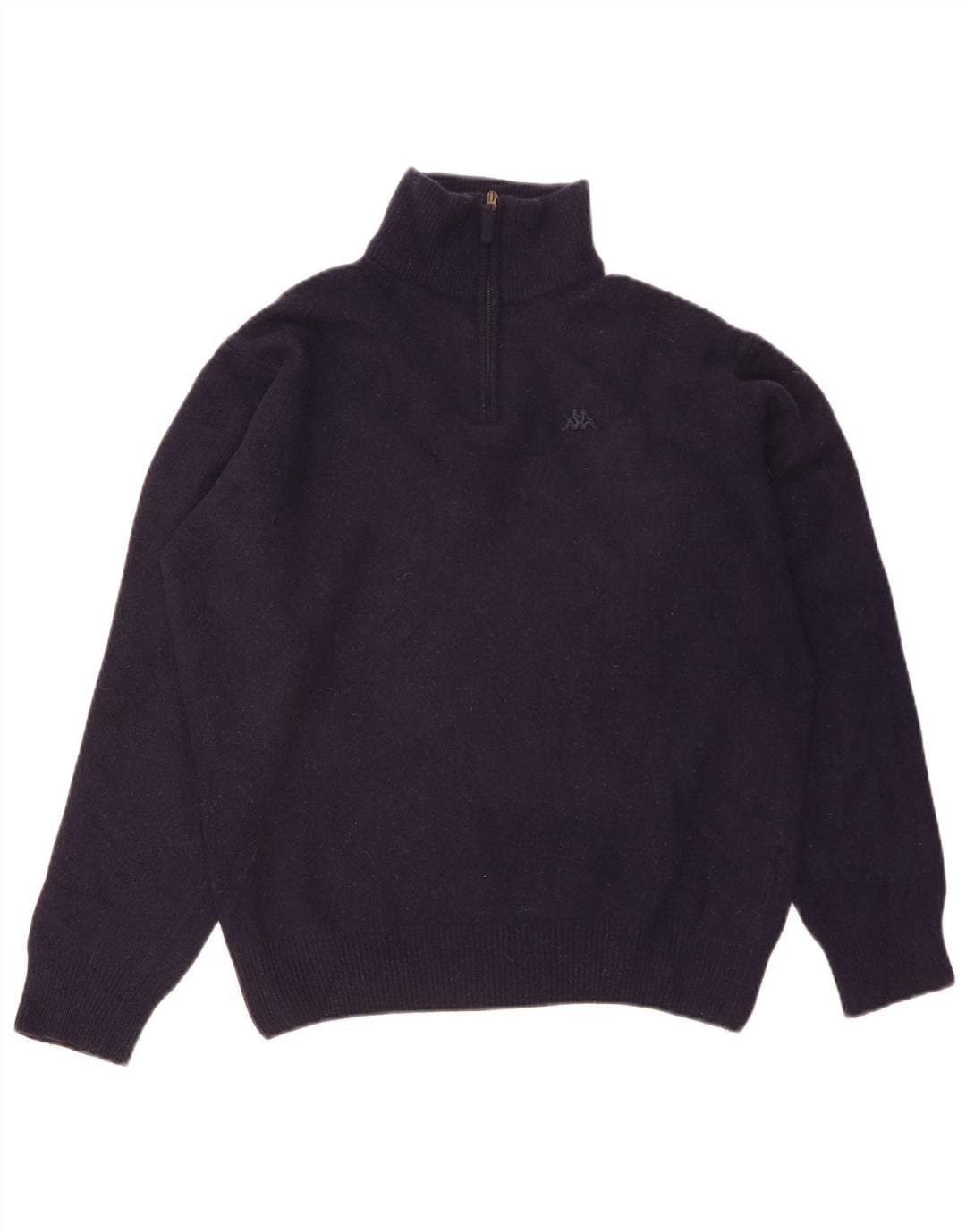 Kappa Pull col zippé pour homme en laine d'agneau bleu marine Taille L