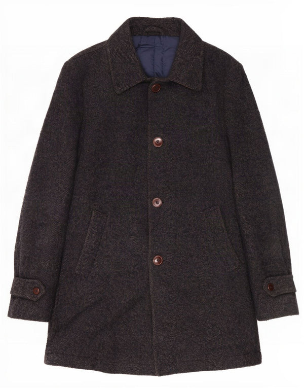 Refrigiwear Mens Overcoat IT 46 Small Grey Wool