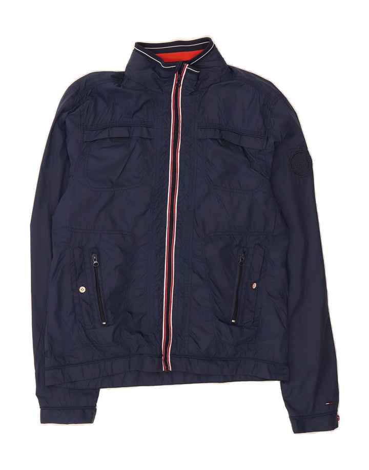 TOMMY HILFIGER Womens Bomber Jacket UK 16 Large Navy Blue Polyester Vintage Tommy Hilfiger and Second-Hand Tommy Hilfiger from Messina Hembry 