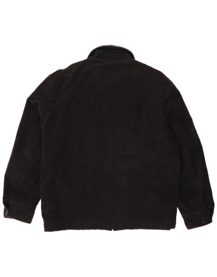 Gas Mens Bomber Jacket UK 40 Large Bleu Marine Coton