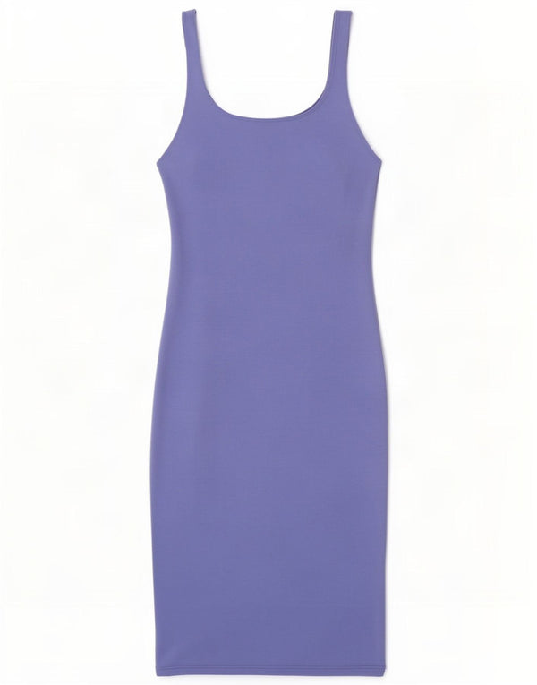 Zara Robe moulante sans manches pour femme UK 44 Large Violet Polyester