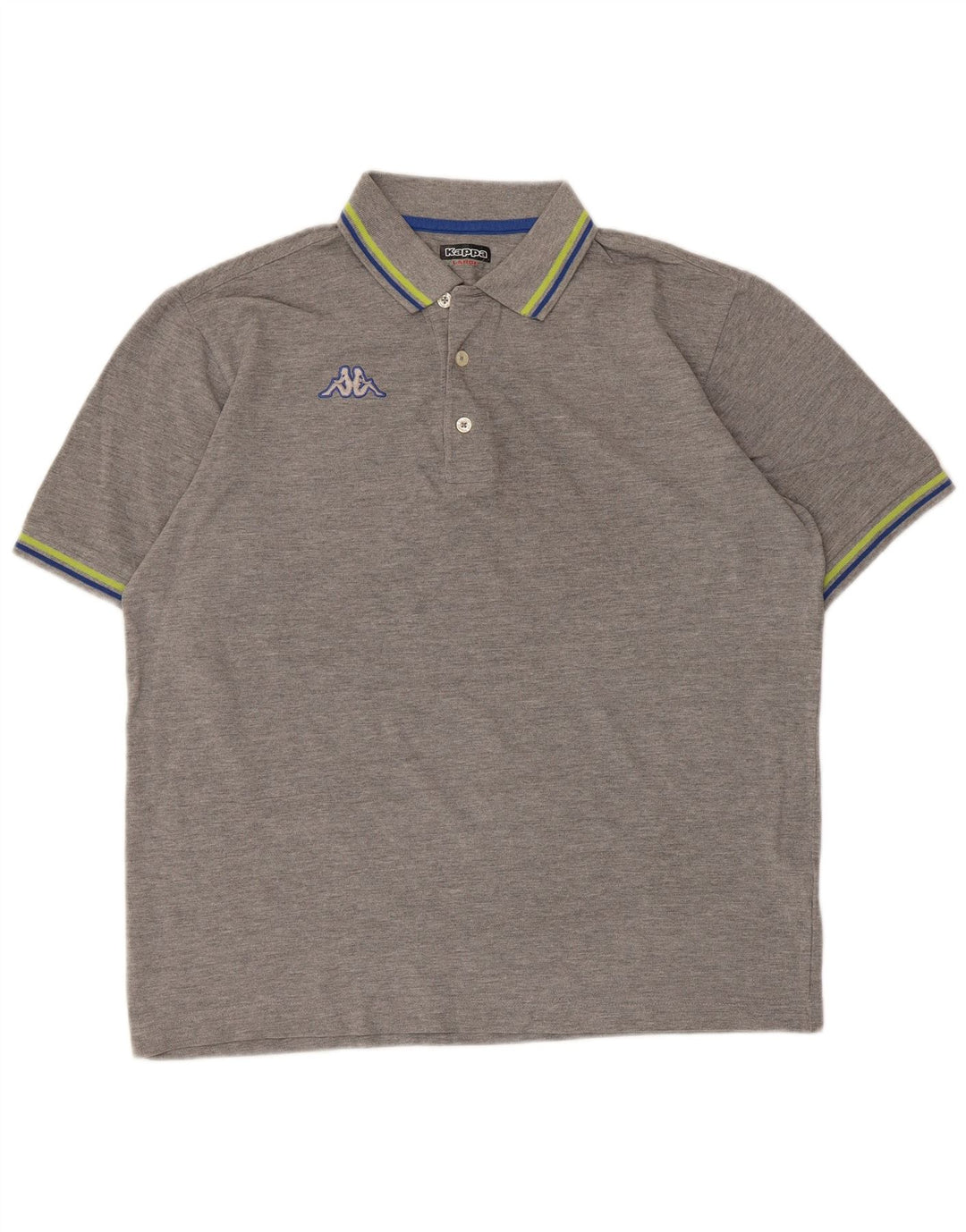 Kappa Polo Homme Large Gris Moucheté Coton