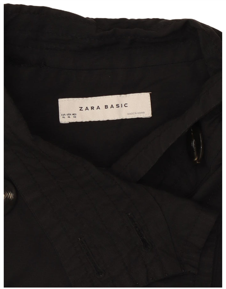 Zara Femme Caban Court UK 18 XL Coton Noir