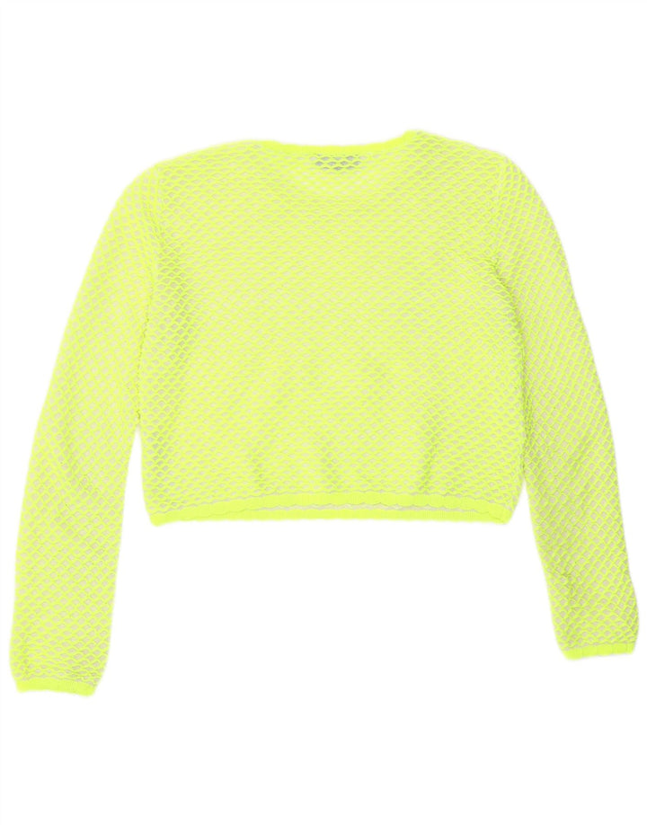 Zara Womens Crop Blouse Top UK 44 Polyester Géométrique Vert Moyen