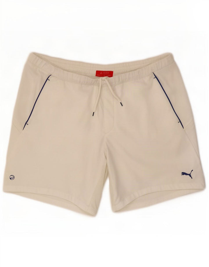 Puma Short de sport pour homme Large Blanc Polyester