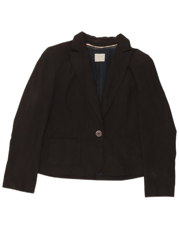 Oasis Veste Blazer 1 Bouton Femme UK 16 Large Noir Polyester
