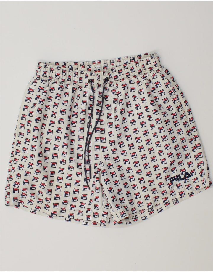 FILA Short de Bain Graphique Homme Petit Blanc Polyester