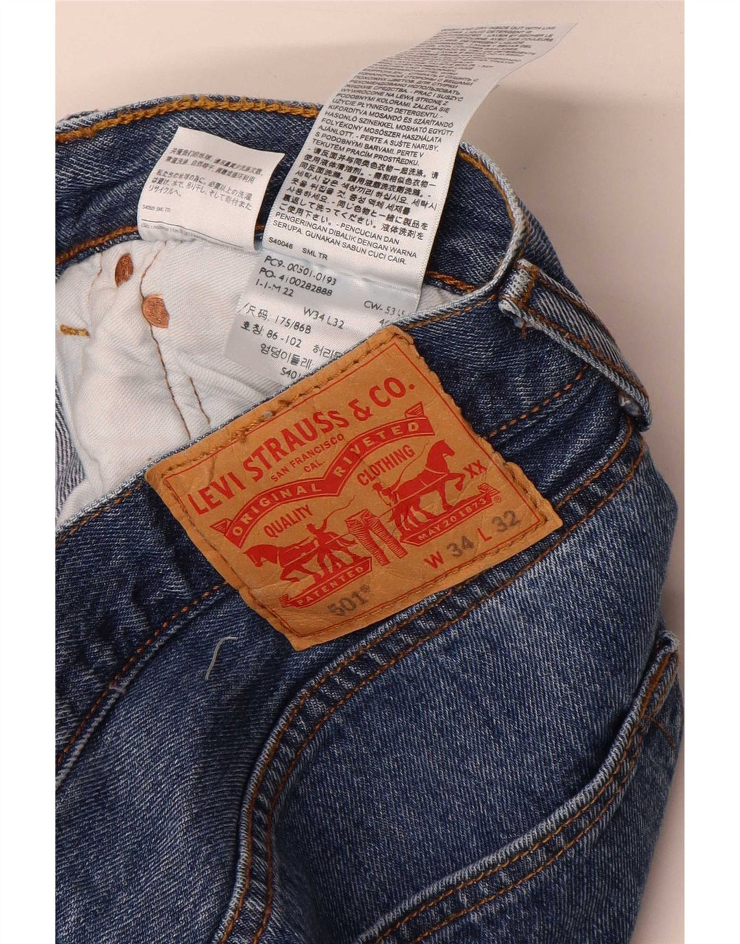 Levi's Jean Droit 501 Homme Bleu W34 L32 Coton