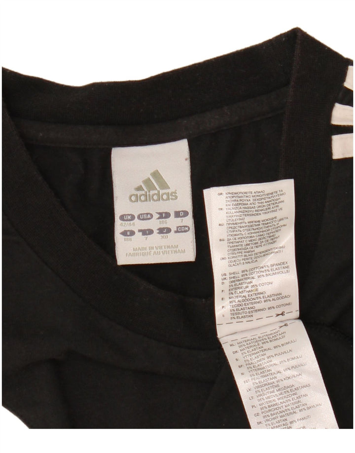 ADIDAS T-Shirt Homme UK 42/44 Grand Noir Colourblock Coton