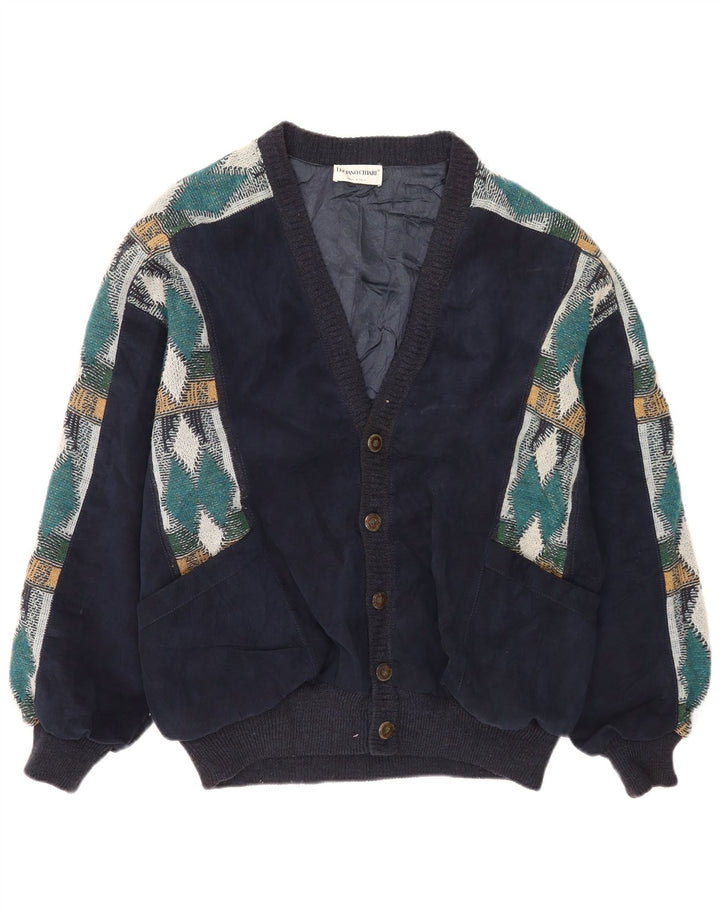 Luciano Chiari Veste Bomber Homme UK 40 Large Bleu Marine Argyle/Diamant