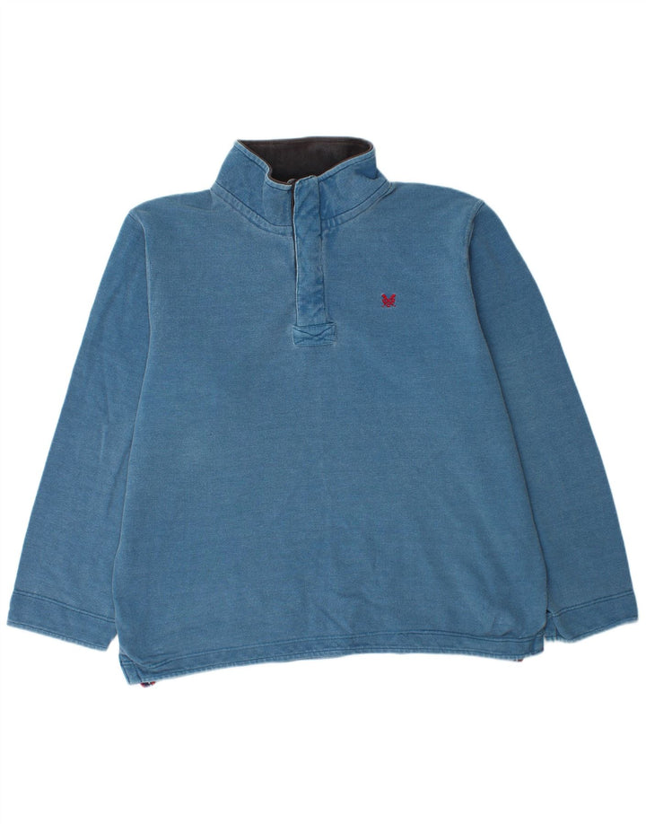 CREW CLOTHING Sweat-Shirt Col Zippé Homme XL Bleu Coton
