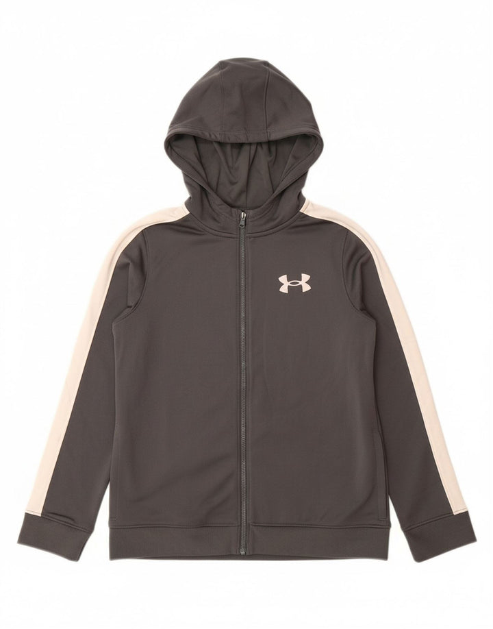 UNDER ARMOUR Pull à capuche zippé pour garçon 9-10 ans Gris moyen Colourblock