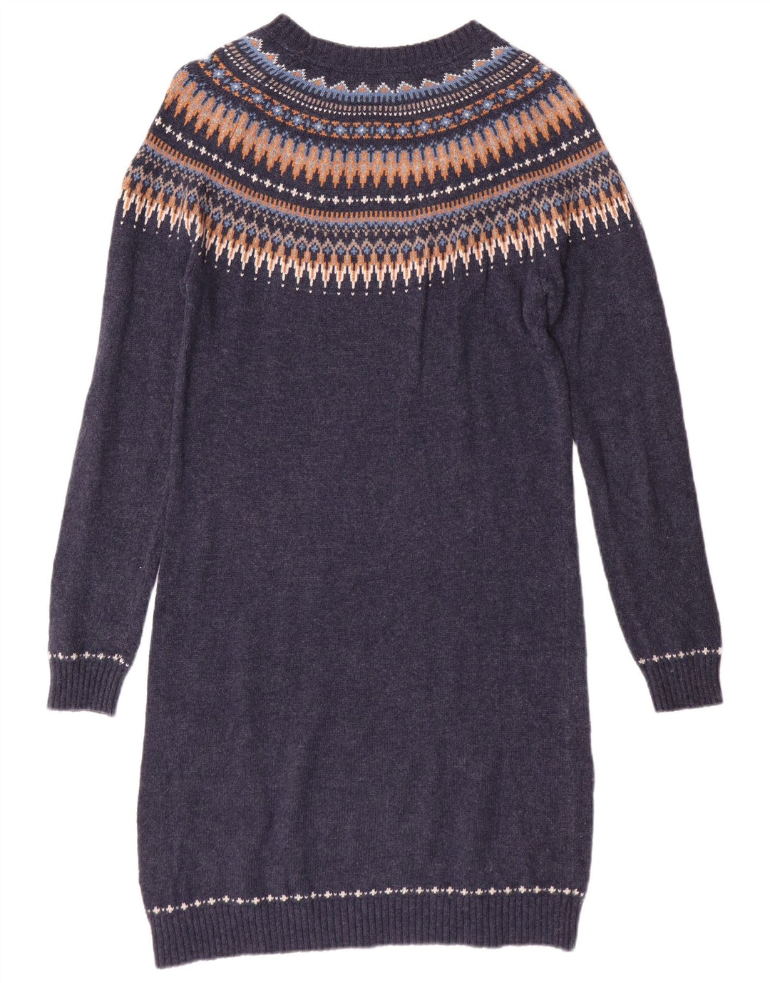 FAT FACE Robe pull pour femme UK 10 Small Bleu marine Fair Isle Coton