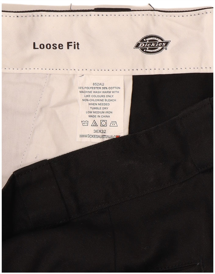 Dickies Pantalon cargo coupe ample pour homme W36 L32 Noir Polyester
