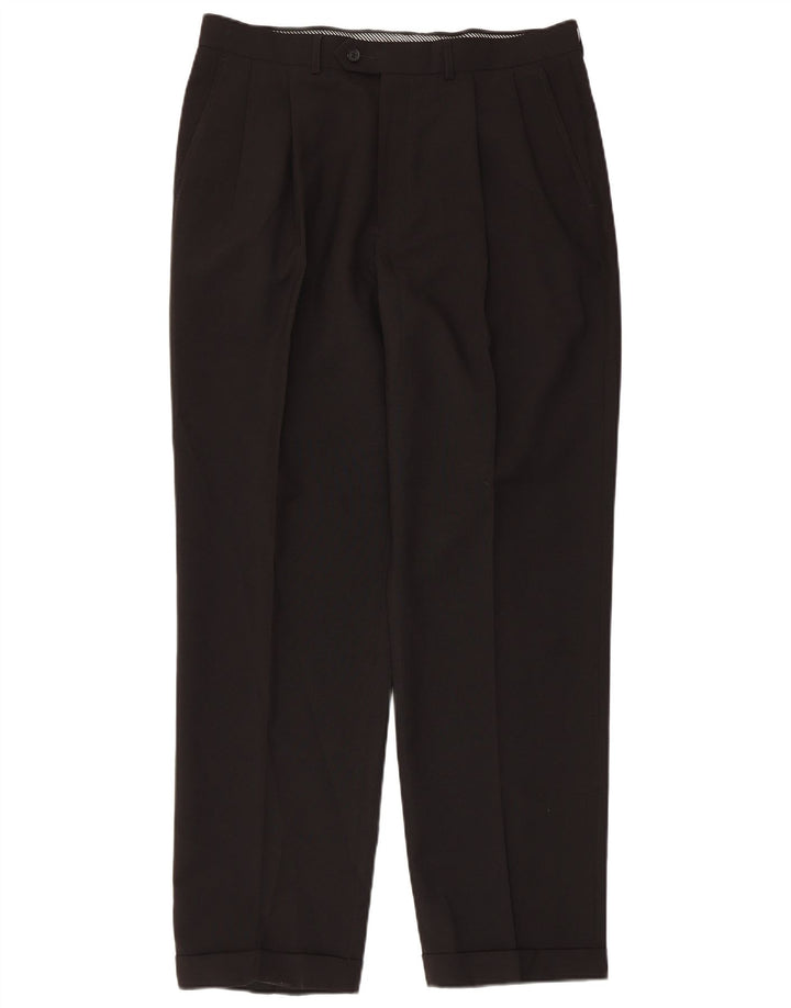 MARKS & SPENCER Pantalon de costume pour homme W34 L31 Noir Polyester