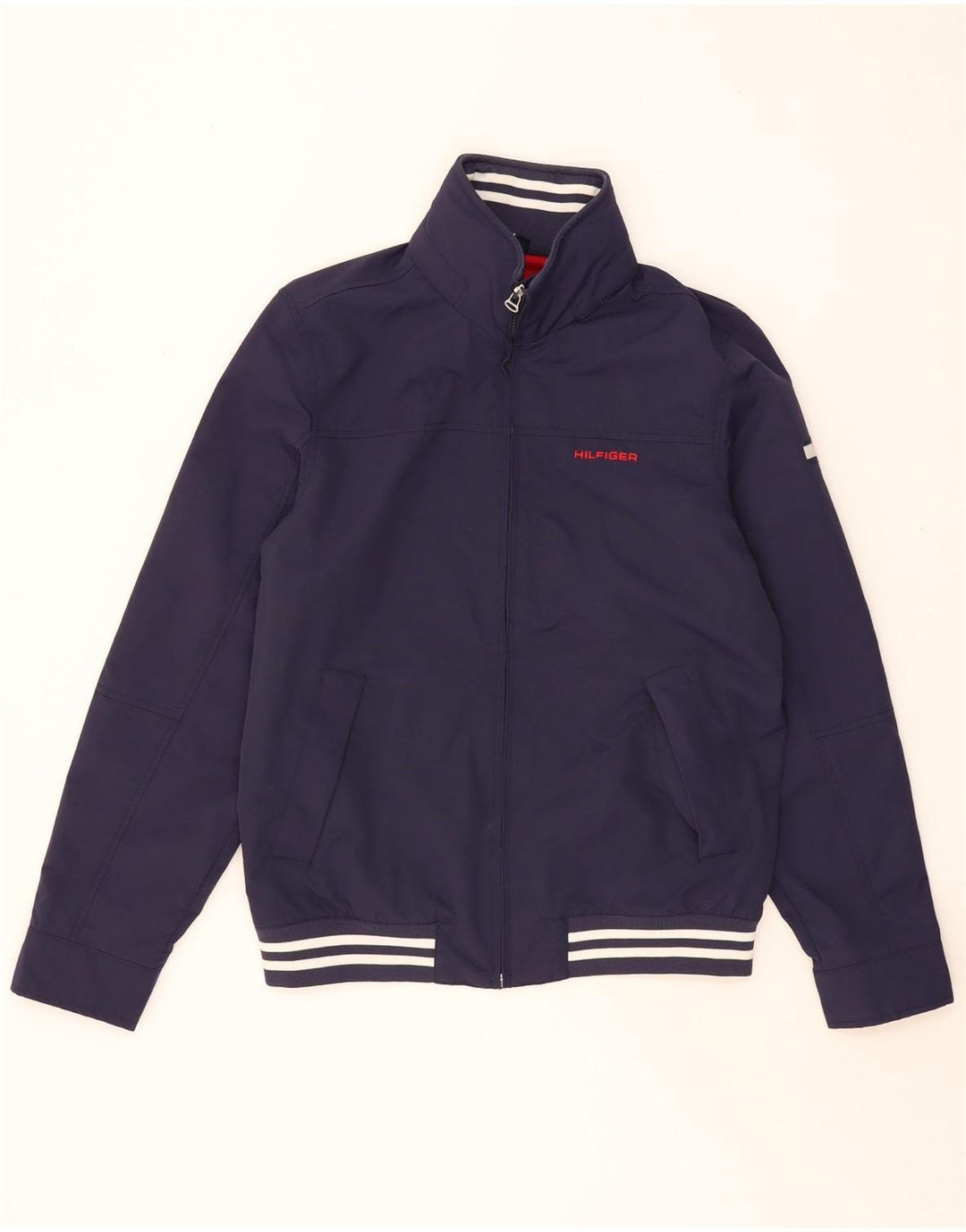TOMMY HILFIGER Veste bomber à capuche graphique pour homme UK 36 Small Bleu marine