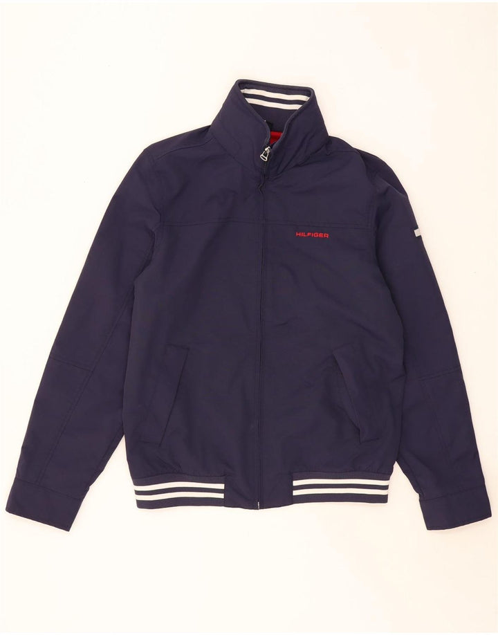 TOMMY HILFIGER Veste bomber à capuche graphique pour homme UK 36 Small Bleu marine