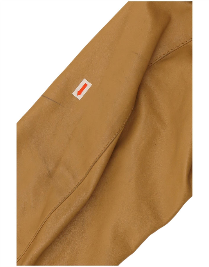 VINTAGE Veste en cuir femme IT 52 2XL Cuir Beige