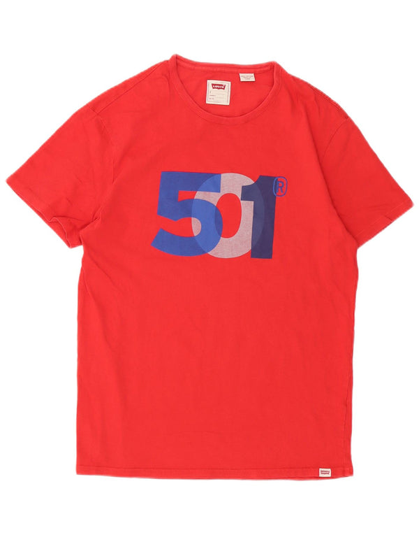 Levi's Tee-Shirt 501 Standard Fit Graphic Homme Rouge Petit Coton