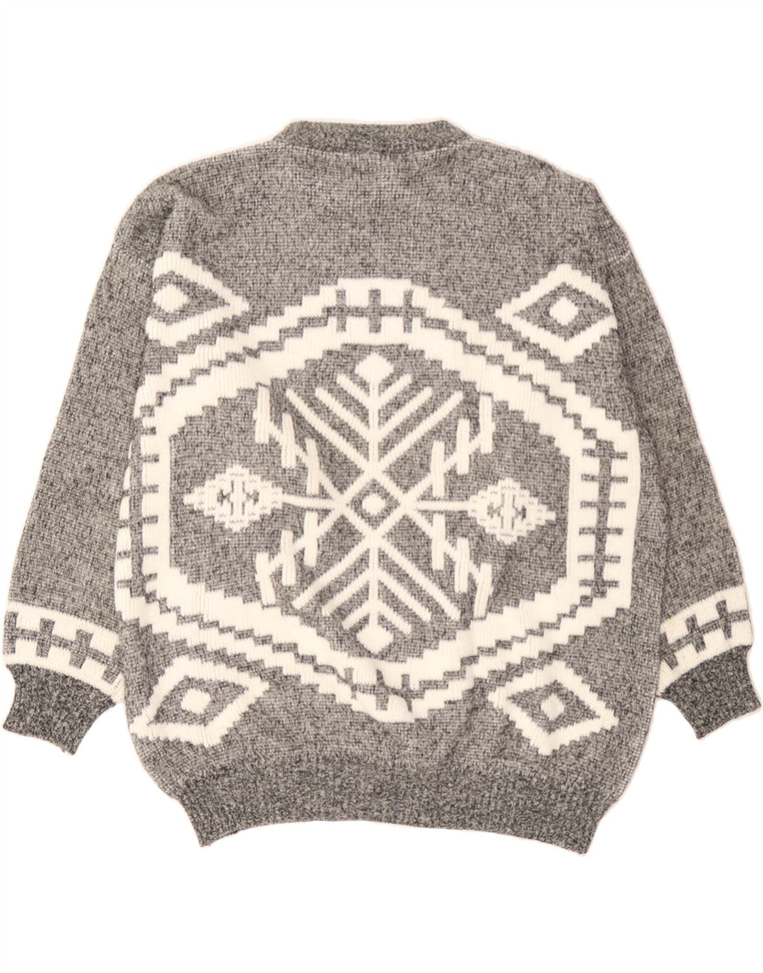C & A Mens Crew Neck Jumper Sweater IT 52/54 Large Grey Fair Isle Vintage C & A and Second-Hand C & A from Messina Hembry 