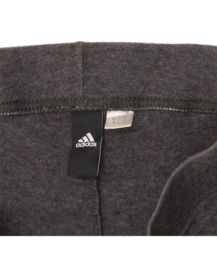 ADIDAS Womens Graphic Leggings UK 12 Medium Grey Vintage Adidas and Second-Hand Adidas from Messina Hembry 