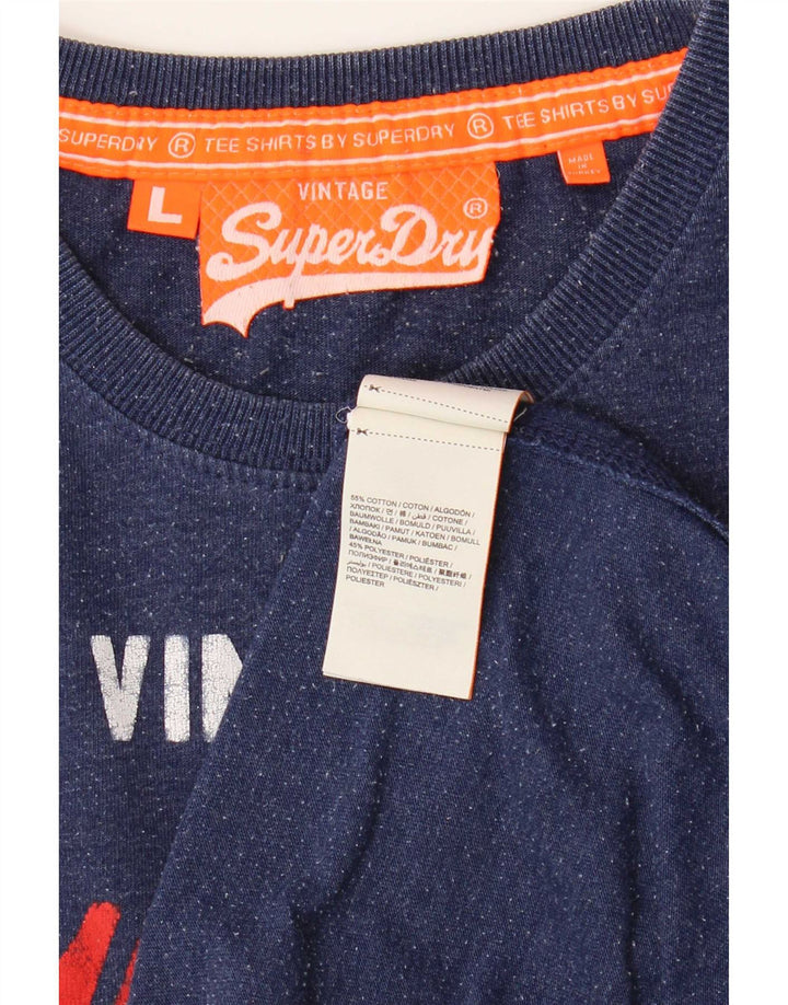 Superdry T-Shirt Graphique Homme Grand Bleu Coton
