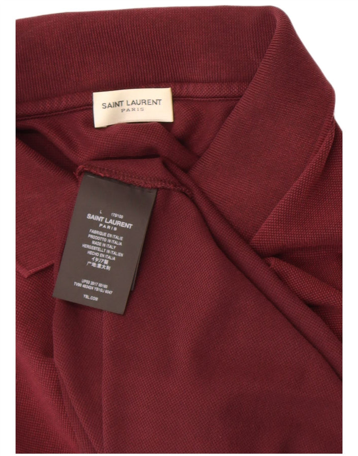 Saint Laurent Polo Homme Large Coton Bordeaux
