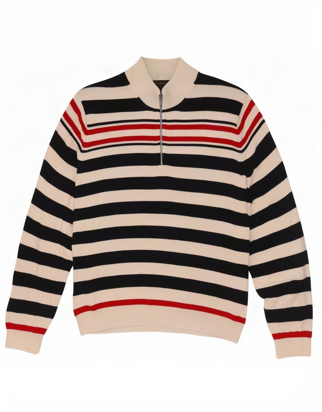 Brooks Brothers Pull à col boutonné pour homme XL Bleu marine rayé